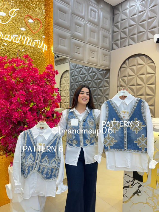 Shirt With Denim Bustier (PRM-359)