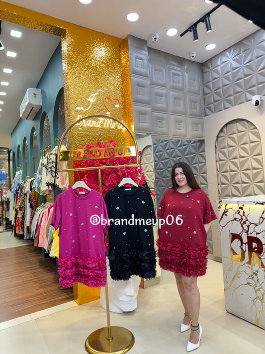 Imported partywear Dress With Pocket (PRM-597) FRILL