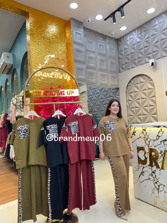 Stretchable Cheetah Imported Cord Set (PRM-608)