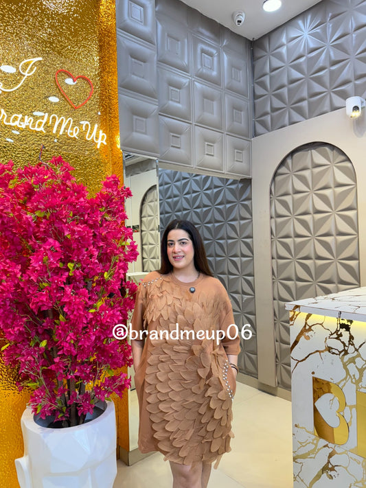 Super Stretchable Dress With Pocket 3D Flower (PRM-567)