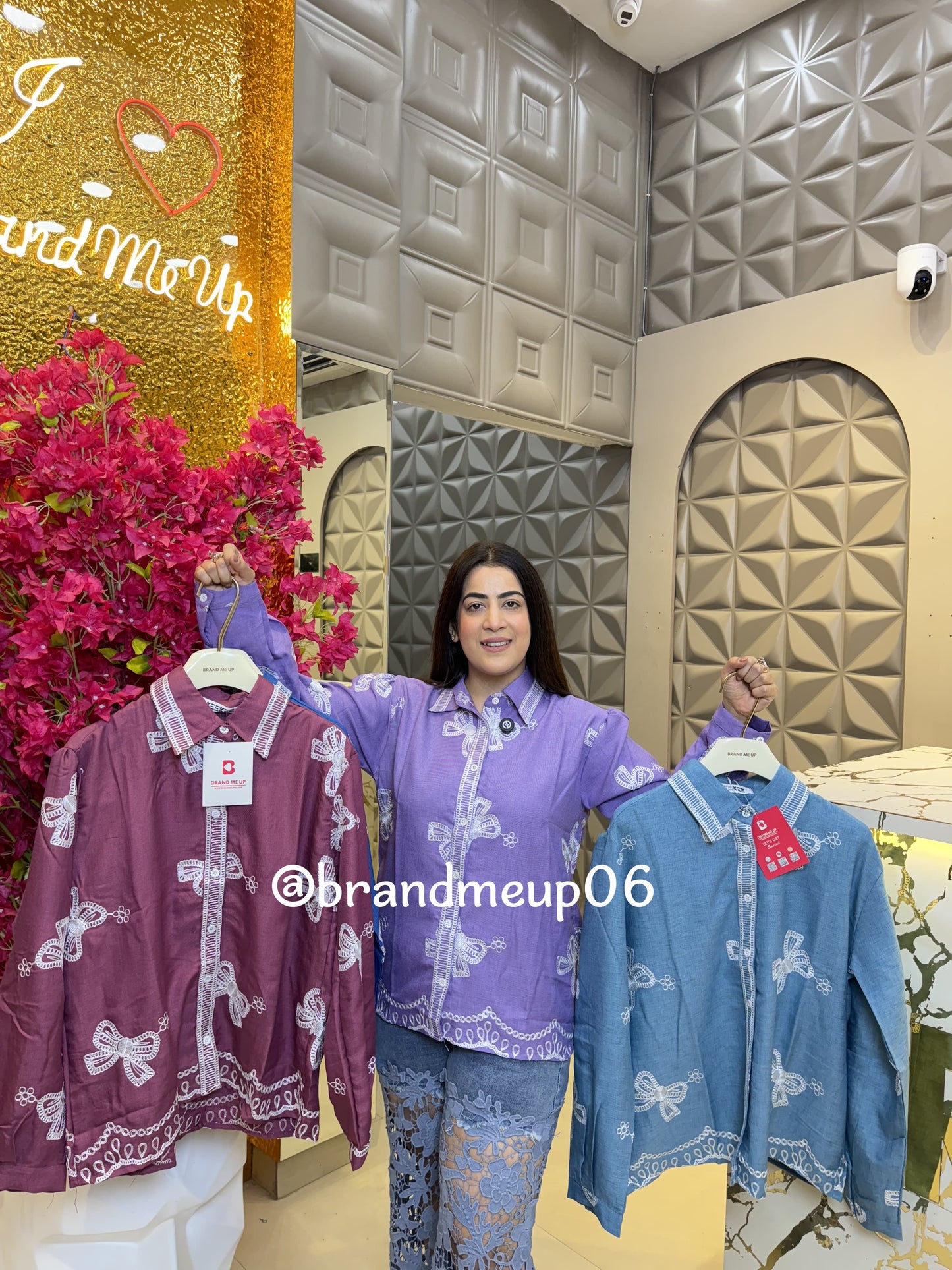 BOW EMBROIDERY SHIRT (PRM-673)