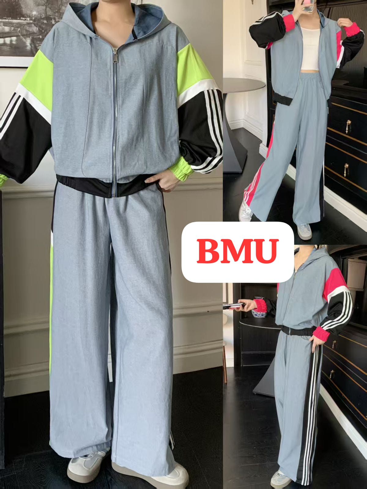 DENIM DESIGNER CORD SET WITH HOODIE (PRM-723)