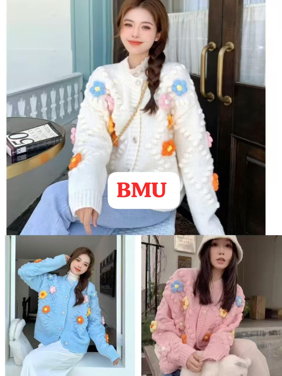 CUTE 3D FLOWER CARDIGAN (IMP-591)