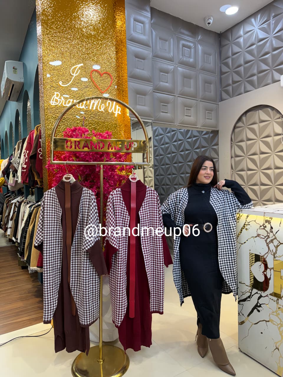 WOOLEN DRESS WITH PRINTED SHRUG AND BELT (IMP-576)