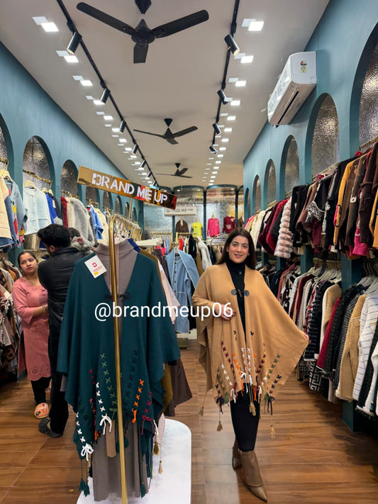 WOOLEN DRESS WITH DESIGNER SHAWL AND BELT (IMP-655)