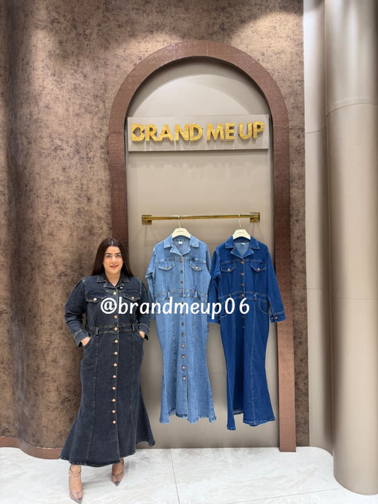 DENIM FISHCUT DRESS (PRM-850)
