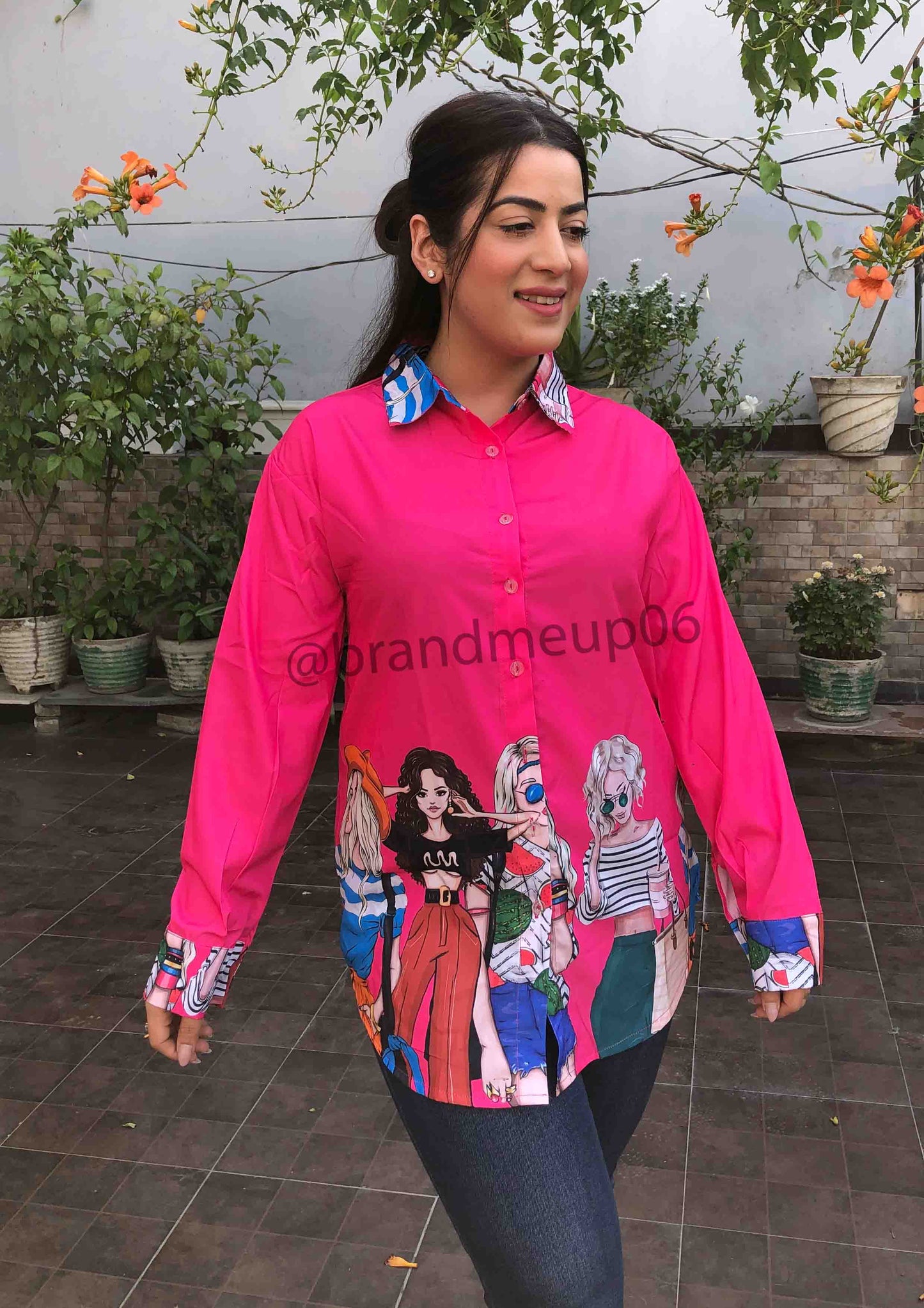 Printed Collar Girl Shirt (SHIRT-73)