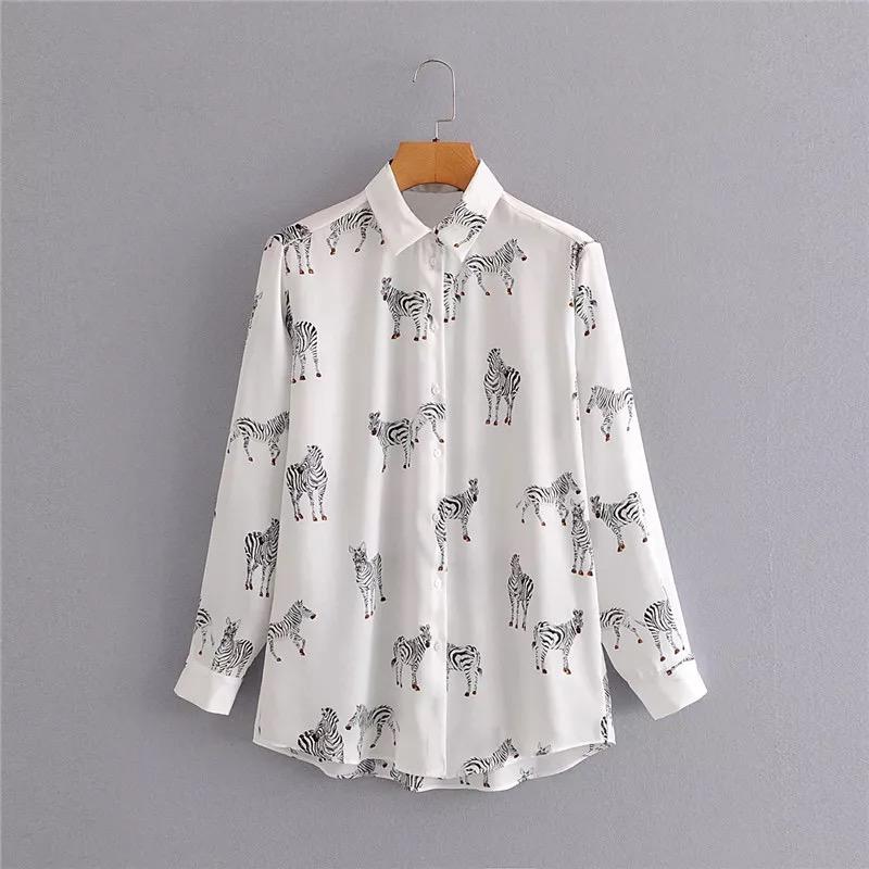 white zebra print shirt