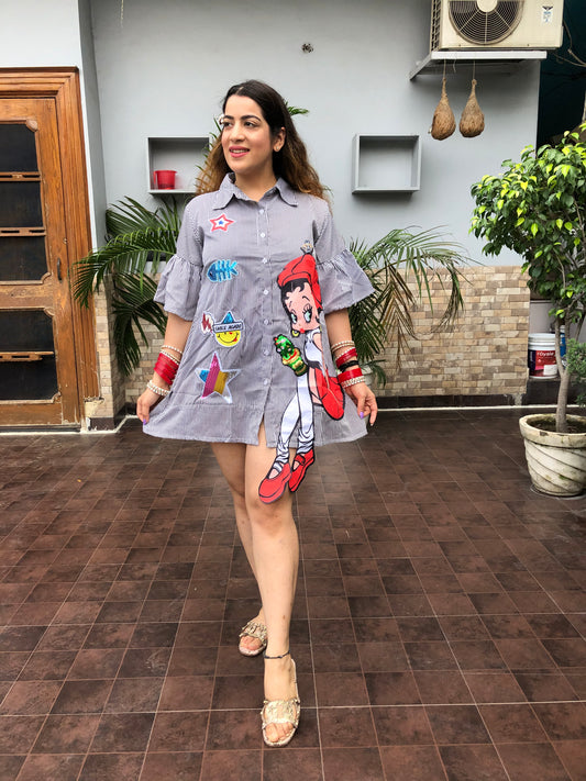 Stripe Print Doll Shirt