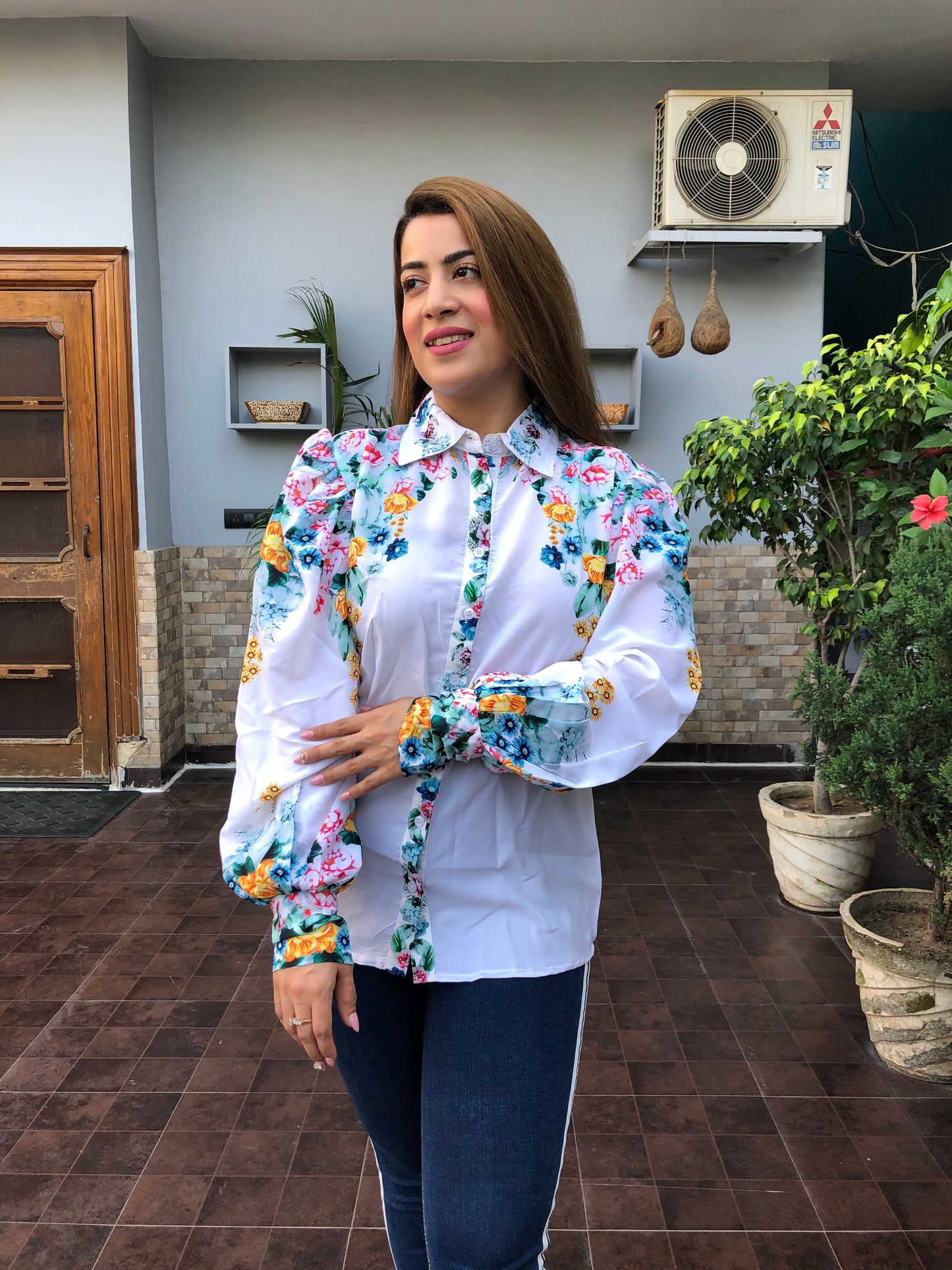 Imported Floral shirt - White