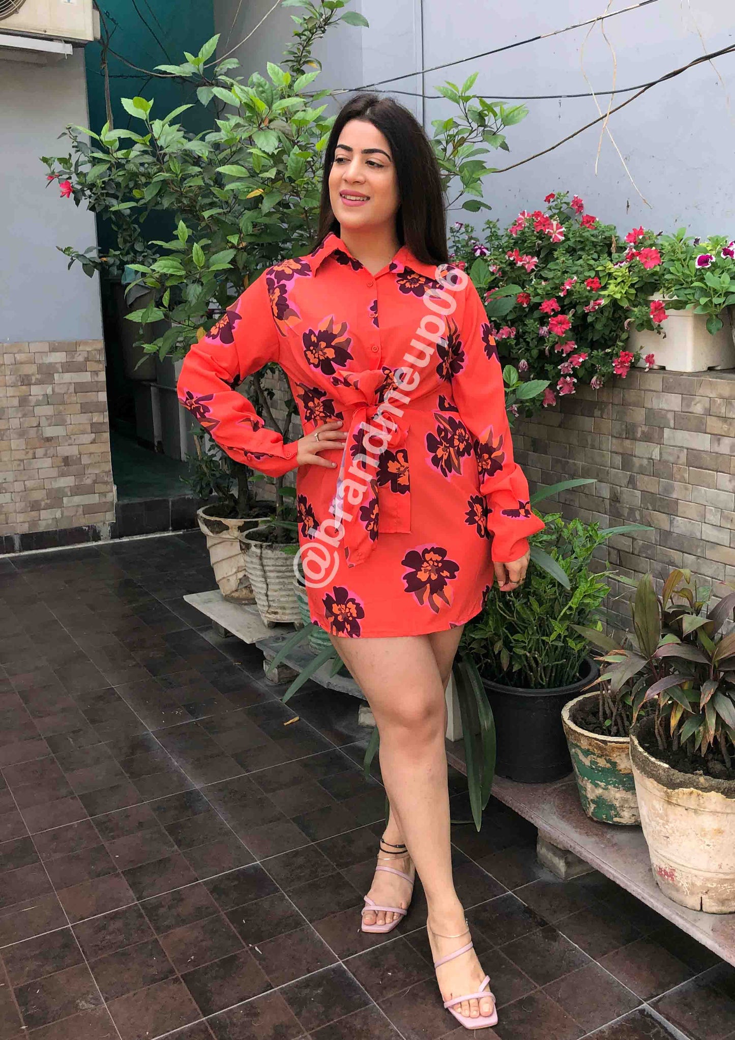 Floral Front knot Dress