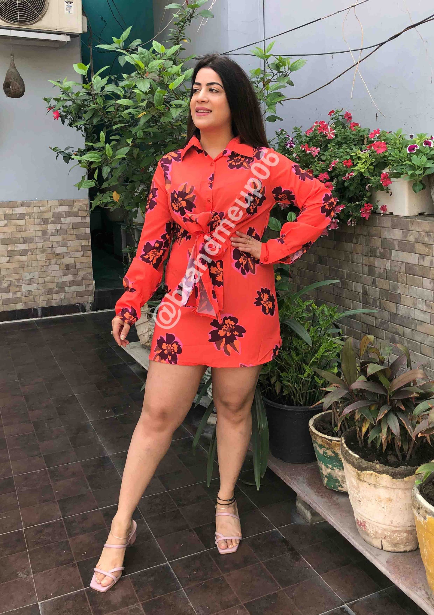 Floral Front knot Dress