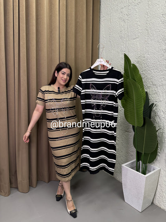 Summer Knit Stripe Dress (PRM-210)