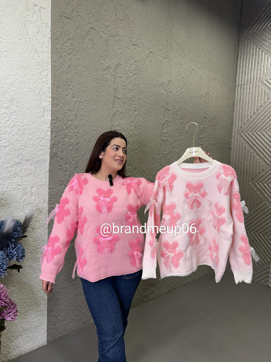 3D Flower Woolen Sweater (IMP-268)