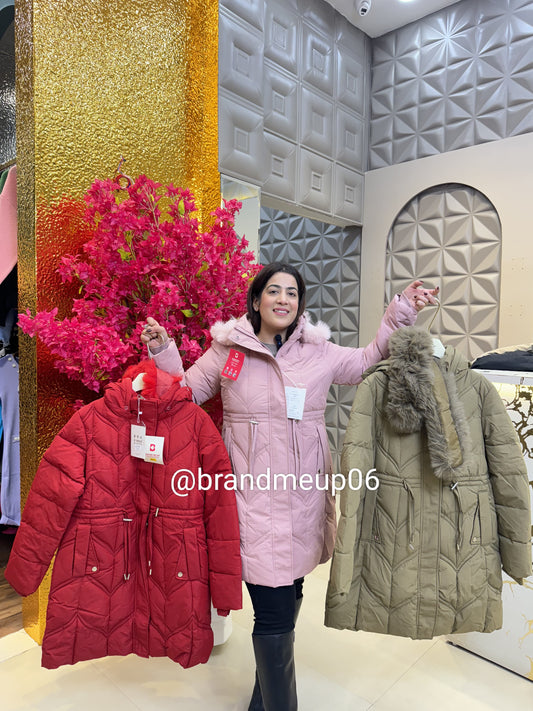 Long Puff Jacket with Fur Hoodie (IMP-384)