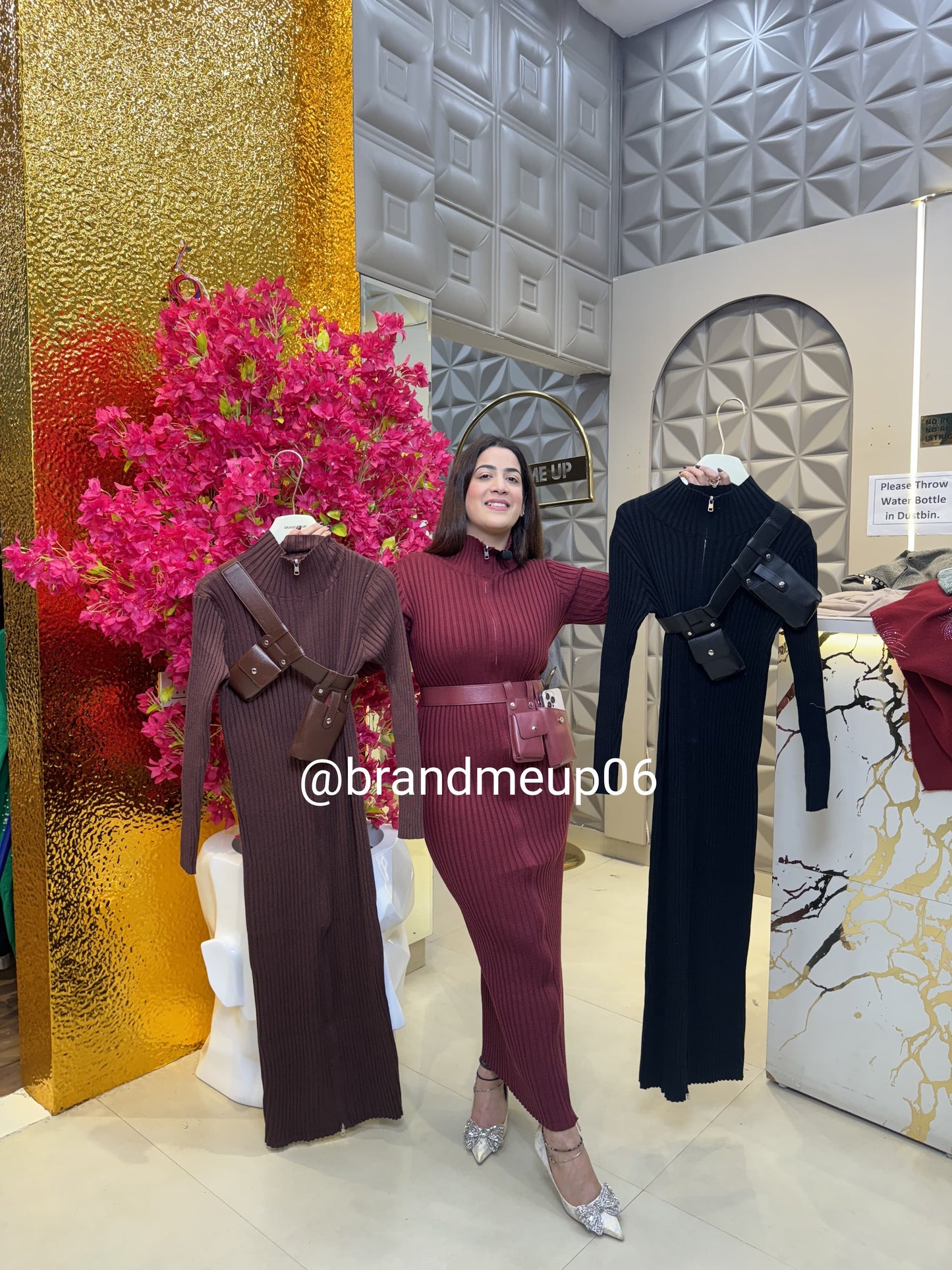 Woolen Dress With Designer Belt (IMP-459)