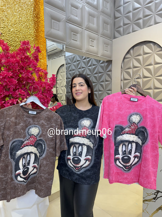 Rhinestone Cotton Tshirt (TEE-117) MAKEY BLK