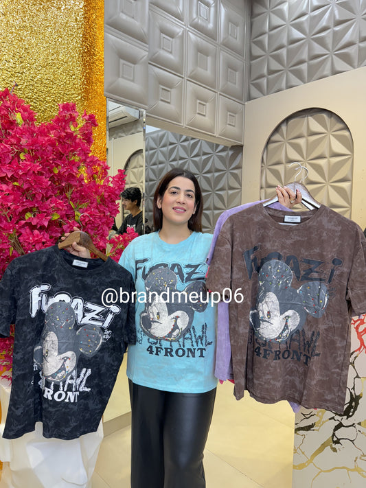 Rhinestone Cotton Tshirt (TEE-116) 4 FRONT