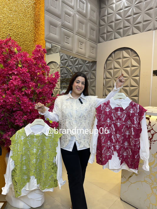 Shirt With Crochet Top (PRM-357)