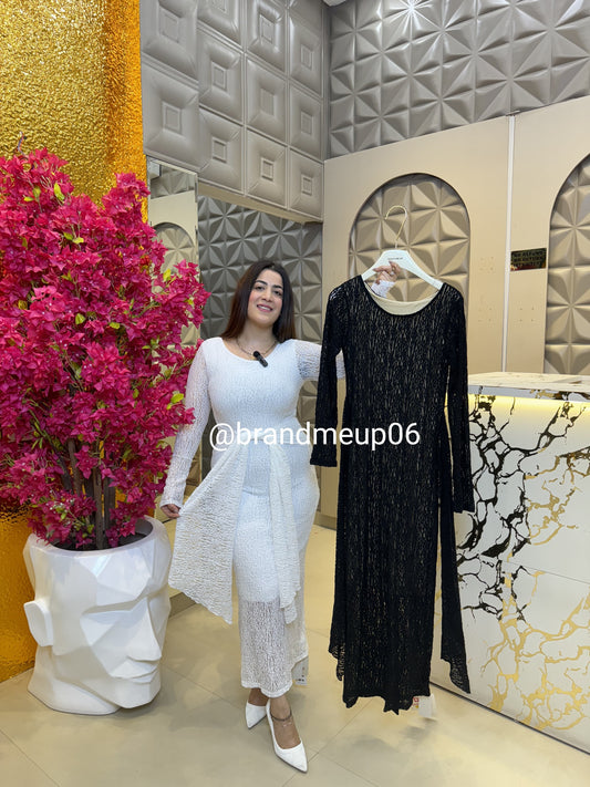 Lace Dress With Attached Belt (PRM-385)