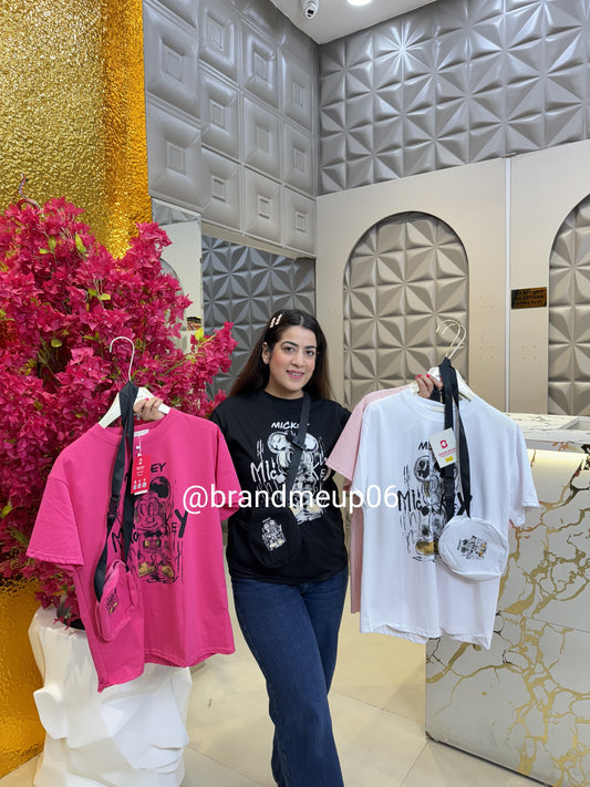 Cotton T-Shirt With Bag (TEE-142) MIC