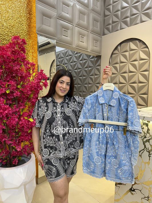 Full Embroidery Short Set (PRM-446)