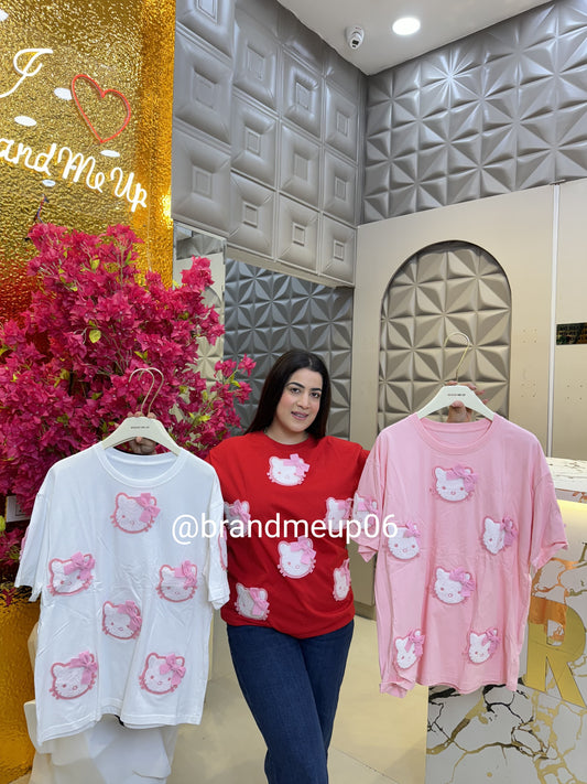 Cute Cotton T-Shirt (TEE-160) BOW PATCH