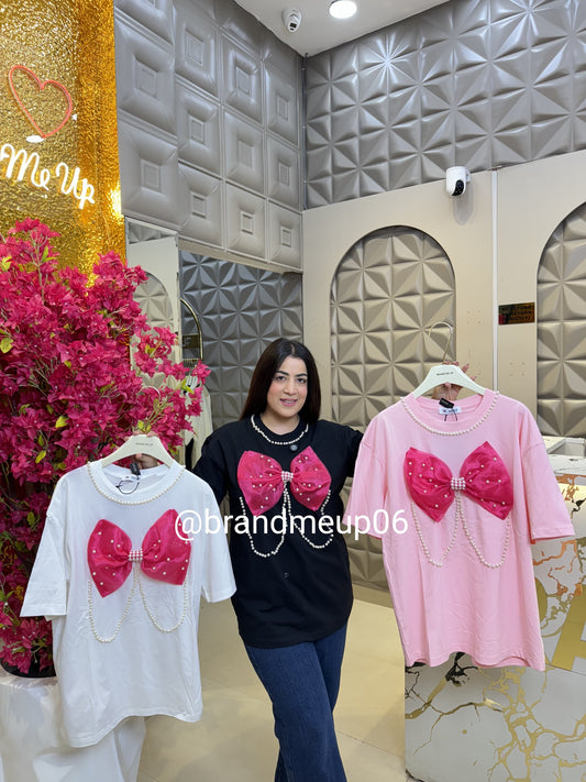 Cute Cotton T-Shirt Big Bow (TEE-170)