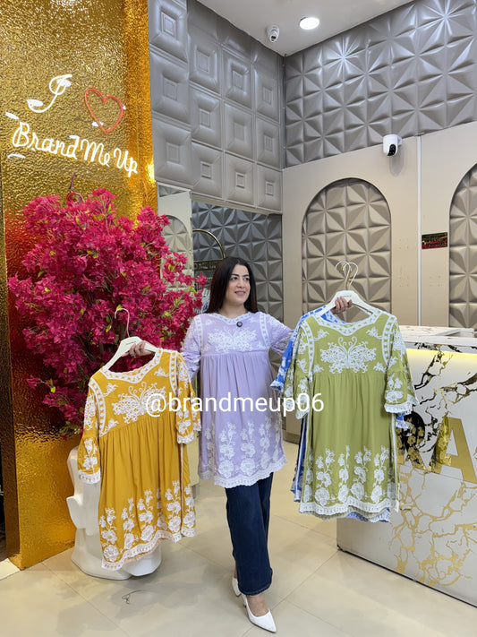 Cotton Embroidery Long Top (PRM-581)