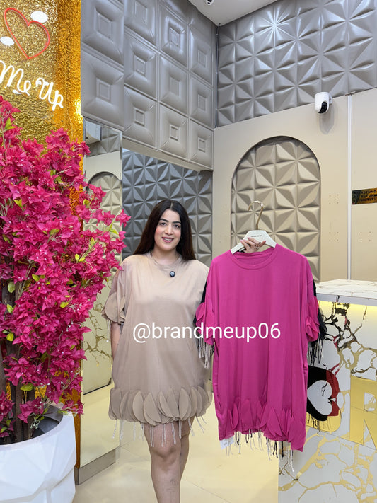 Imported Partywear Dress With Pocket (PRM-603) FRINGE