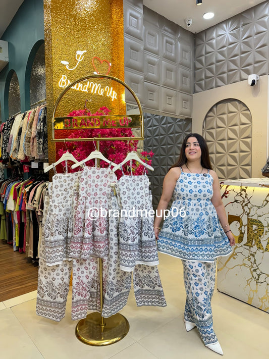 PRINTED PEPLUM CORD (SET431)