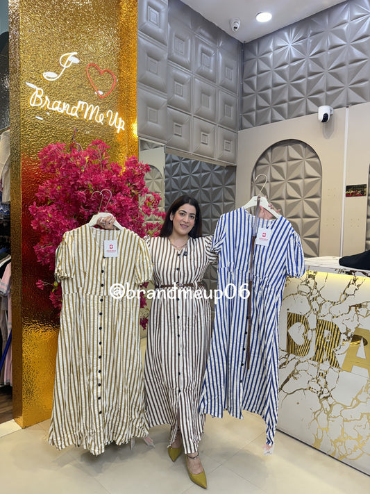 Wide Stripe Maxi With Belt (PRM-639)