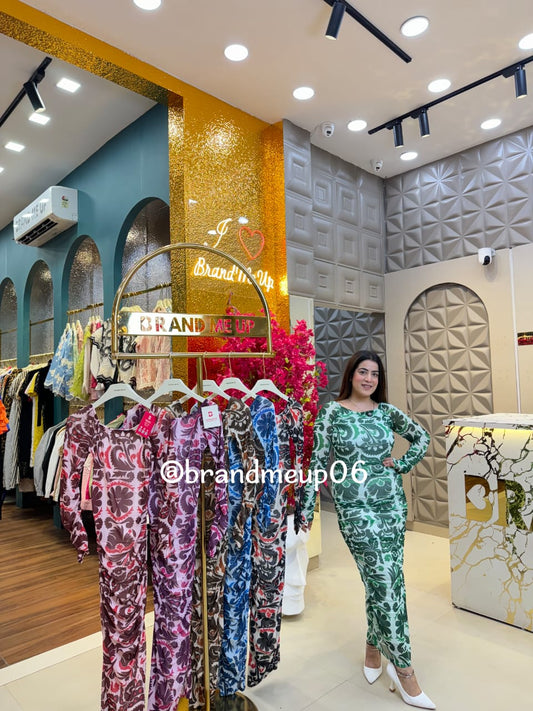 Powernet Printed Dress (DRESS-328)