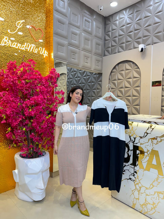 Summer Knit Stripe Dress (PRM-690)