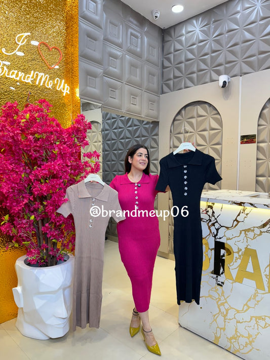 Stripe Summer Knit Dress (PRM-692)