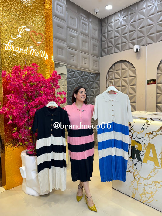 Stripe Summer Knit Dress (PRM-693)