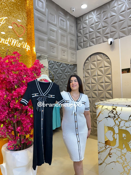 SUMMER KNIT DRESS WITH BOW (PRM-698)