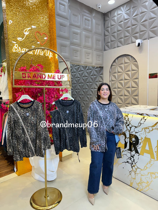 CHEETAH ZIPPER SWEATSHIRT (PRM-708)