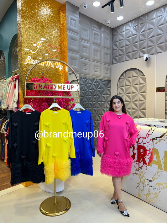 CUTE FRILL HEART DRESS WITH POCKET (PRM-737)