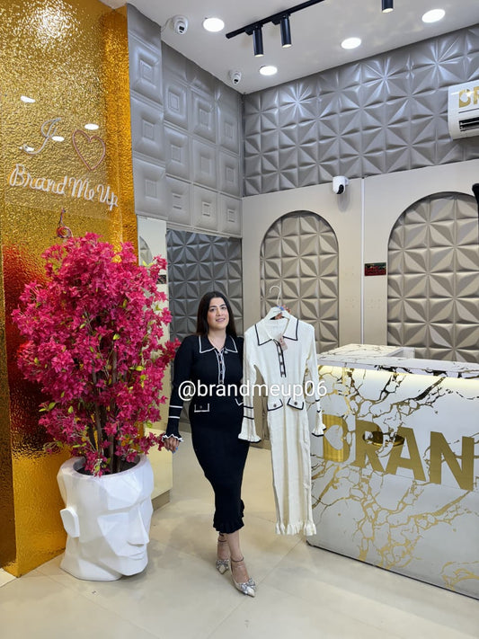 WOOLEN FRILL LONG DRESS (IMP-517)