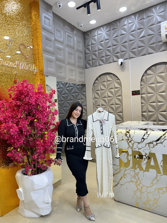 WOOLEN FRILL LONG DRESS (IMP-517)