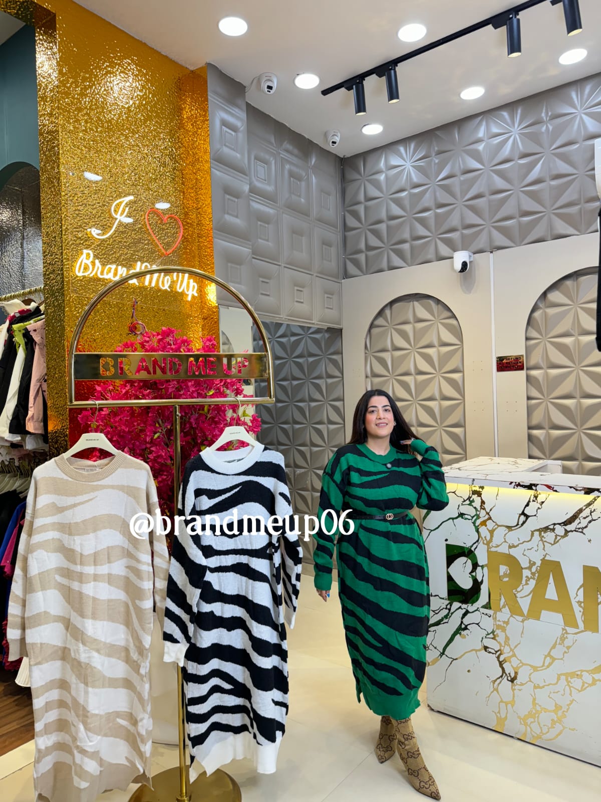 WOOLEN LONG DRESS ZEBRA PRINT (IMP-533)