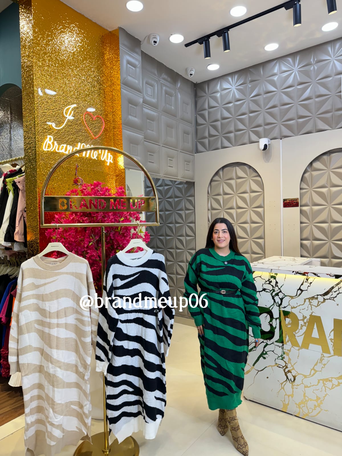 WOOLEN LONG DRESS ZEBRA PRINT (IMP-533)