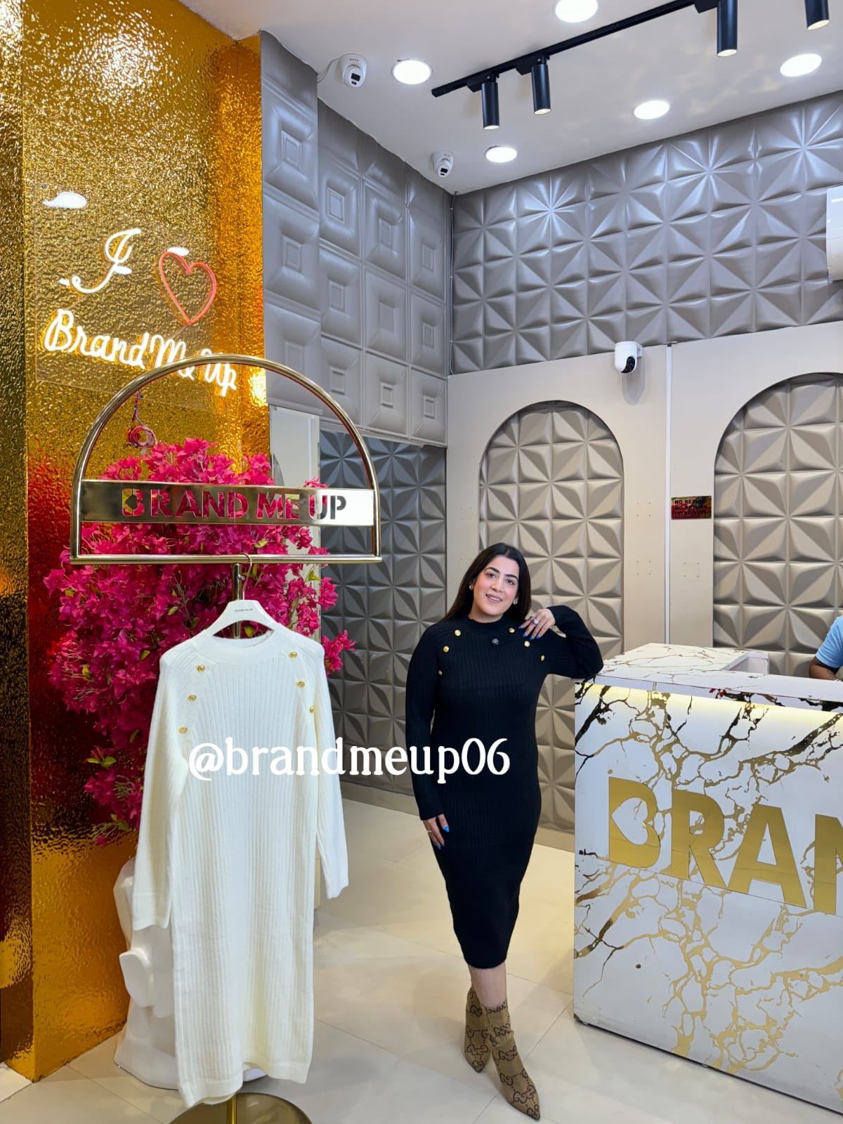 WOOLEN LONG DRESS GOLDEN BUTTON (IMP-530)