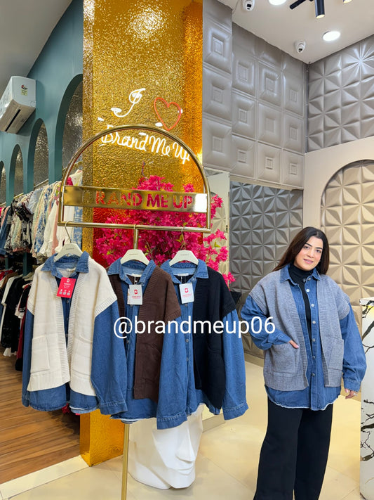 WOOLEN DESIGNER DENIM CARDIGAN (IMP-544)