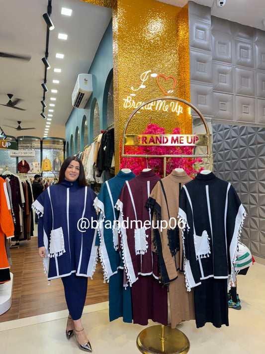 WOOLEN DRESS WITH DESIGNER CAPE (IMP-563)