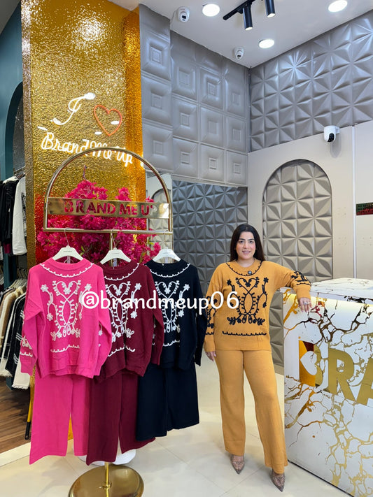 EMBROIDERY WOOLEN CORD SET (IMP-569)