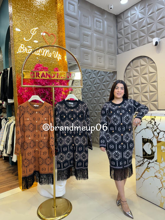 WOOLEN FRINGE DRESS (IMP-583)