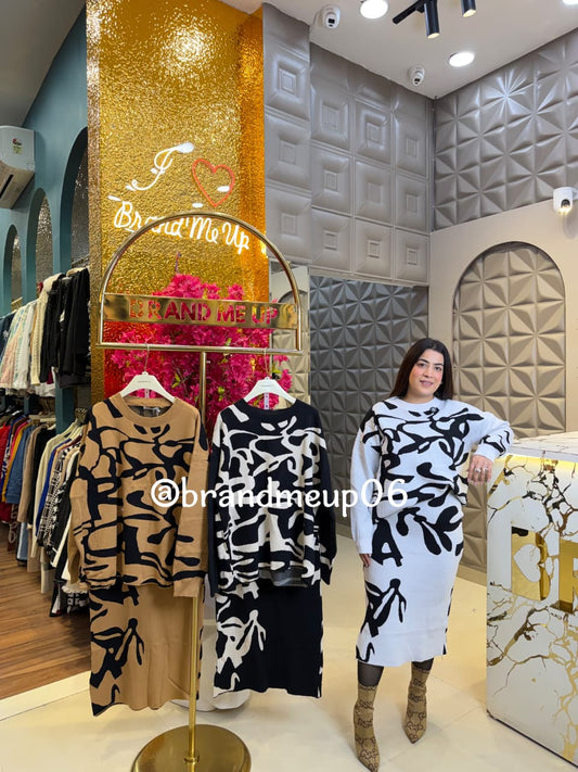 WOOLEN PRINTED SKIRT SET (IMP-619)