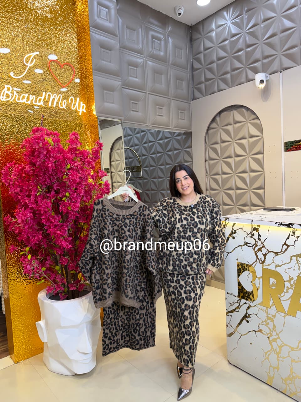 CHEETAH WOOLEN TOP SKIRT SET (IMP-629)